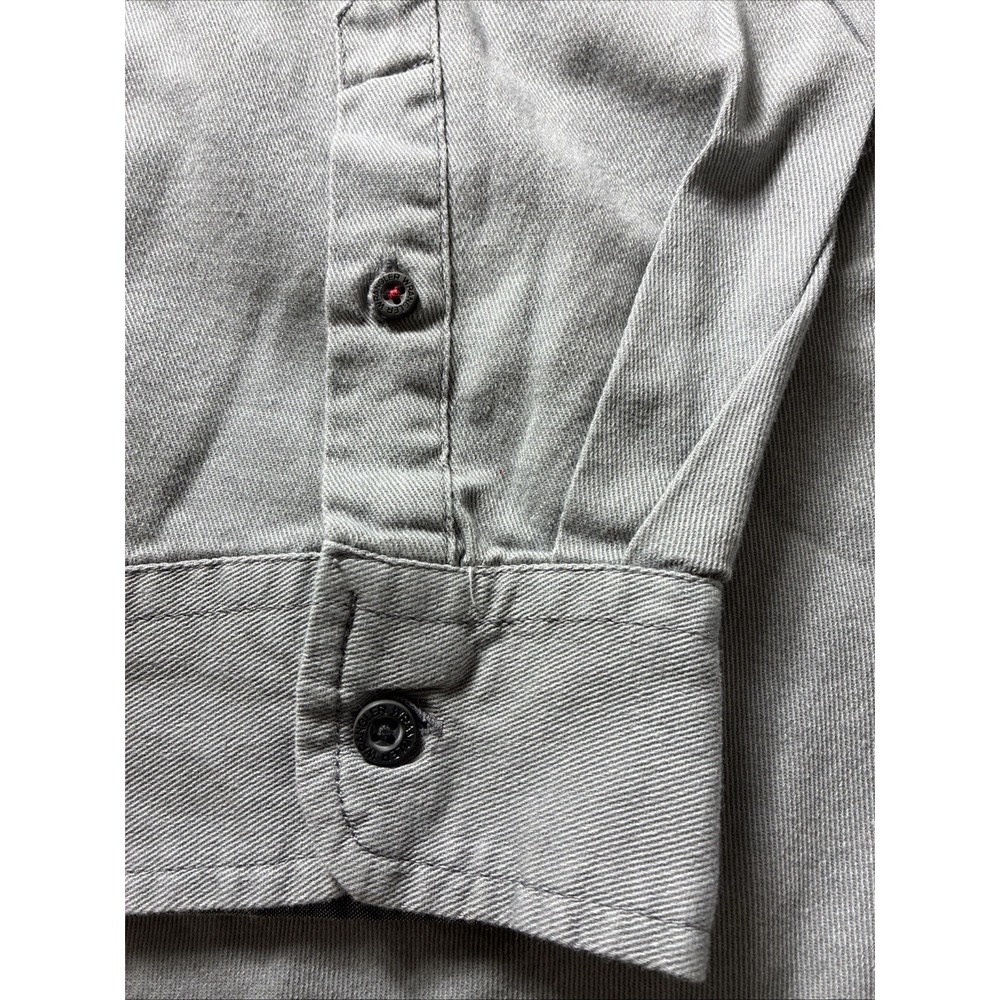 Wrangler Men's Comfort Flex Shirt Twill Long Sleeve Button Up 2XL Gray - Picture 3 of 15